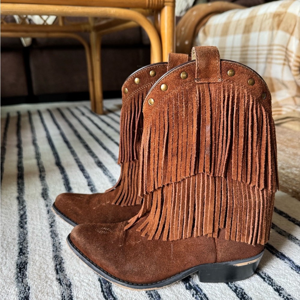 Shyanne Girls Fringe Snip Toe Western Boots
